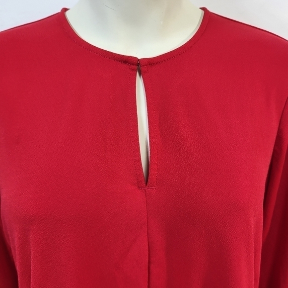 Lauren Ralph Lauren Red Long Sleeve Blouse - Picture 2 of 10